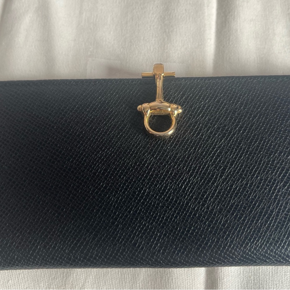 NWOT Black Wallet with Gold Accent